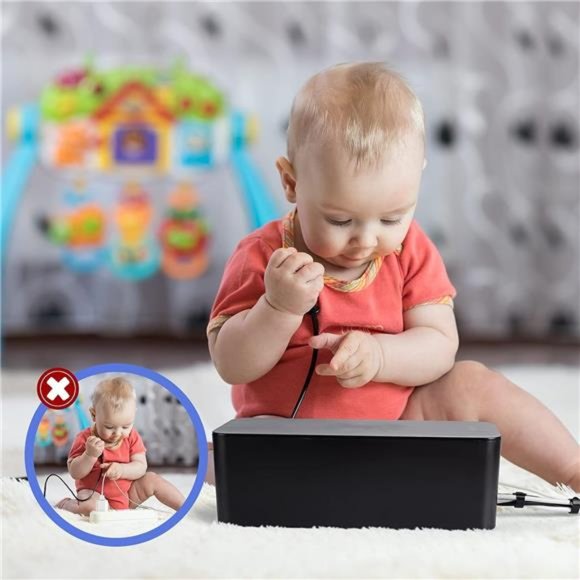 Cable Organizer Box Set of Three,Power Cover CordHolder Surge Protector for Desk - Picture 6 of 7